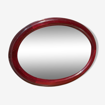 Mirror with burgundy wooden frame