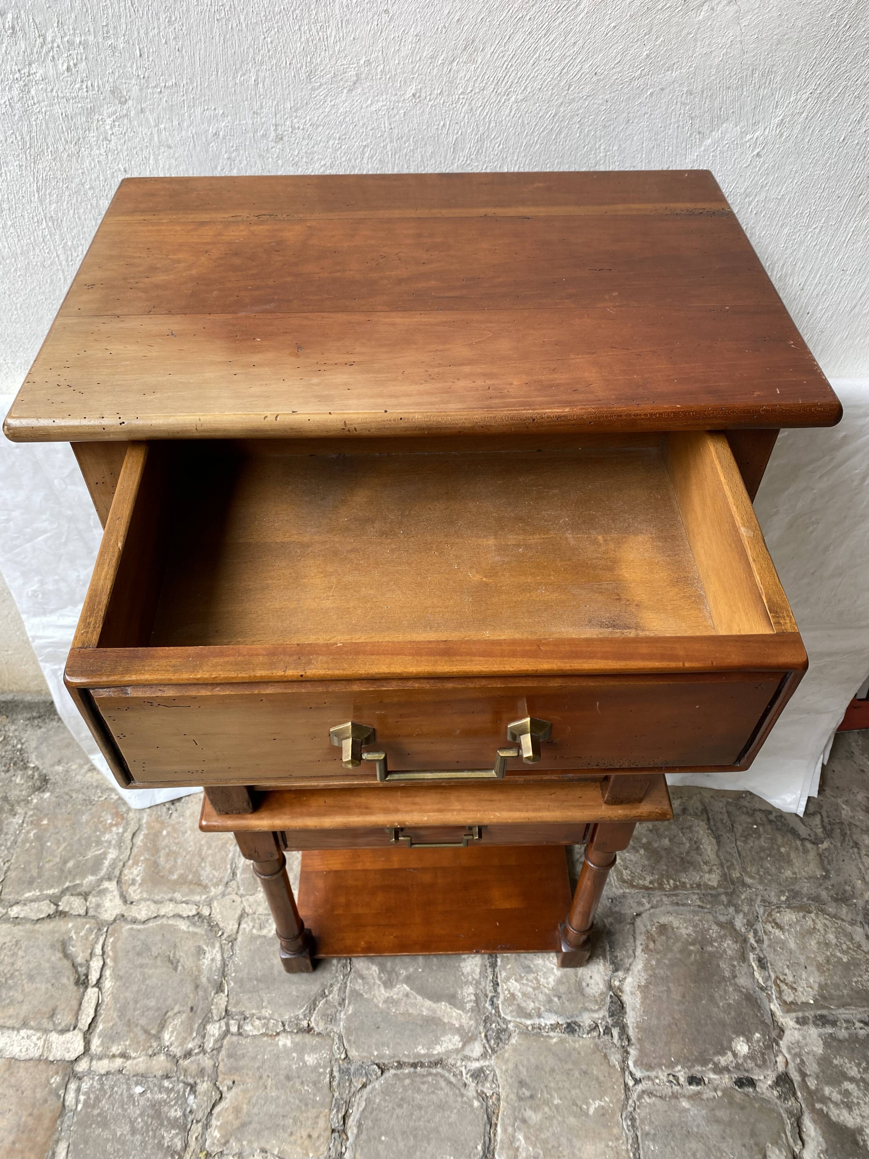 Pair of cherry wood side tables