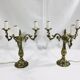 Pair of girandoles 3 bronze lights