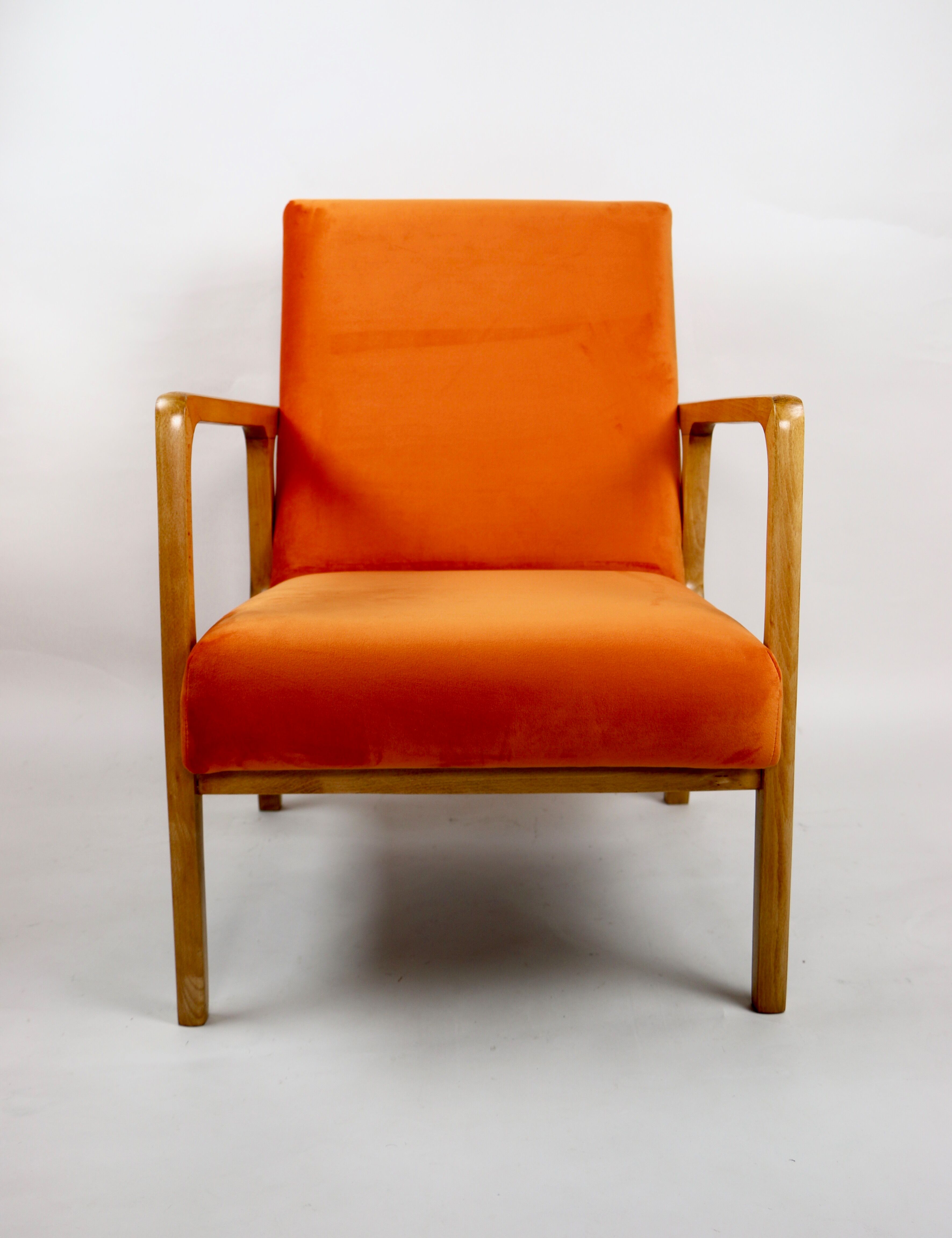 Fauteuil vintage Orange Velvet années 1970