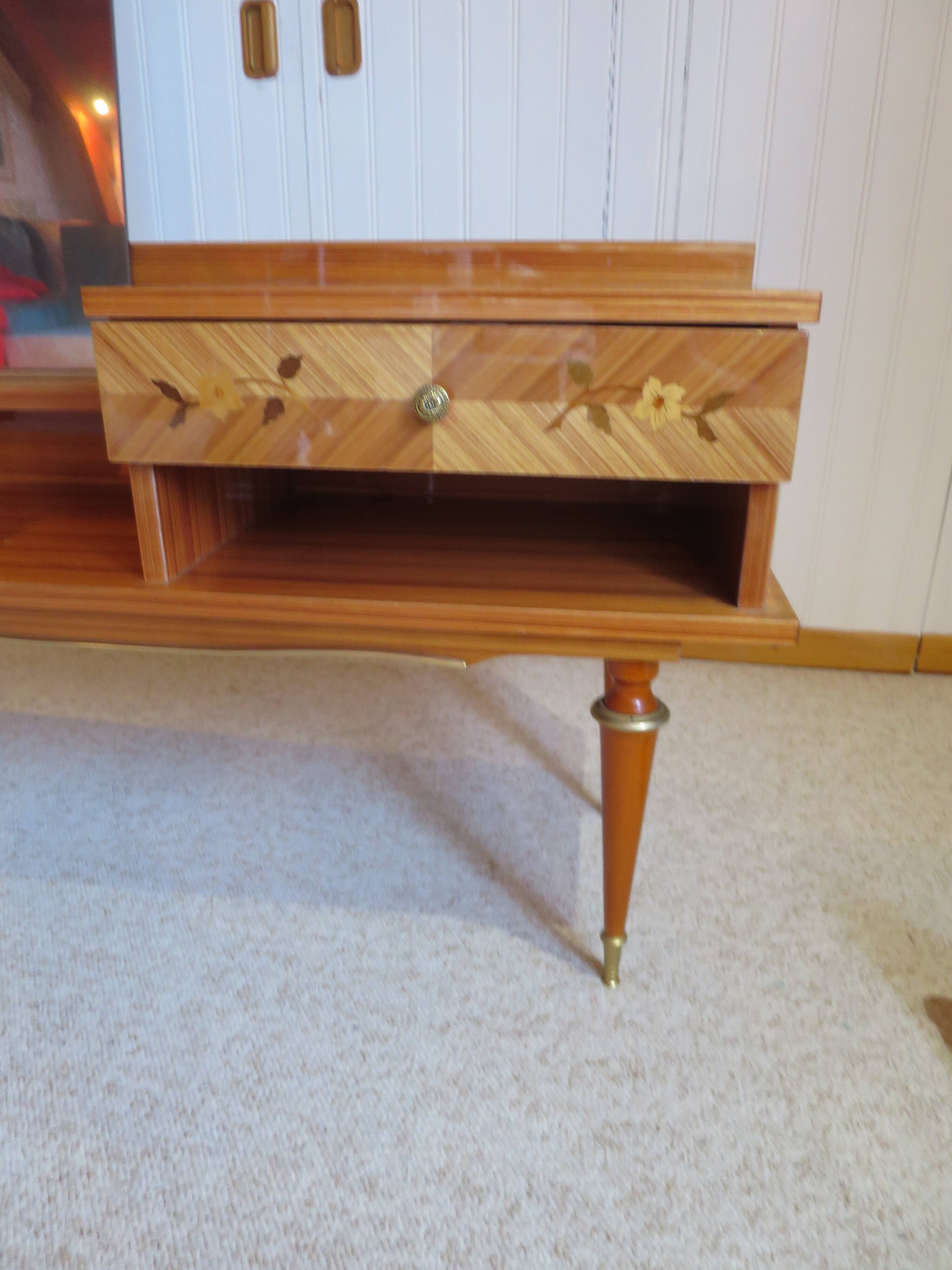 Console dressing table - hall furniture - drawer and mirror - 60s - vintage - modernist