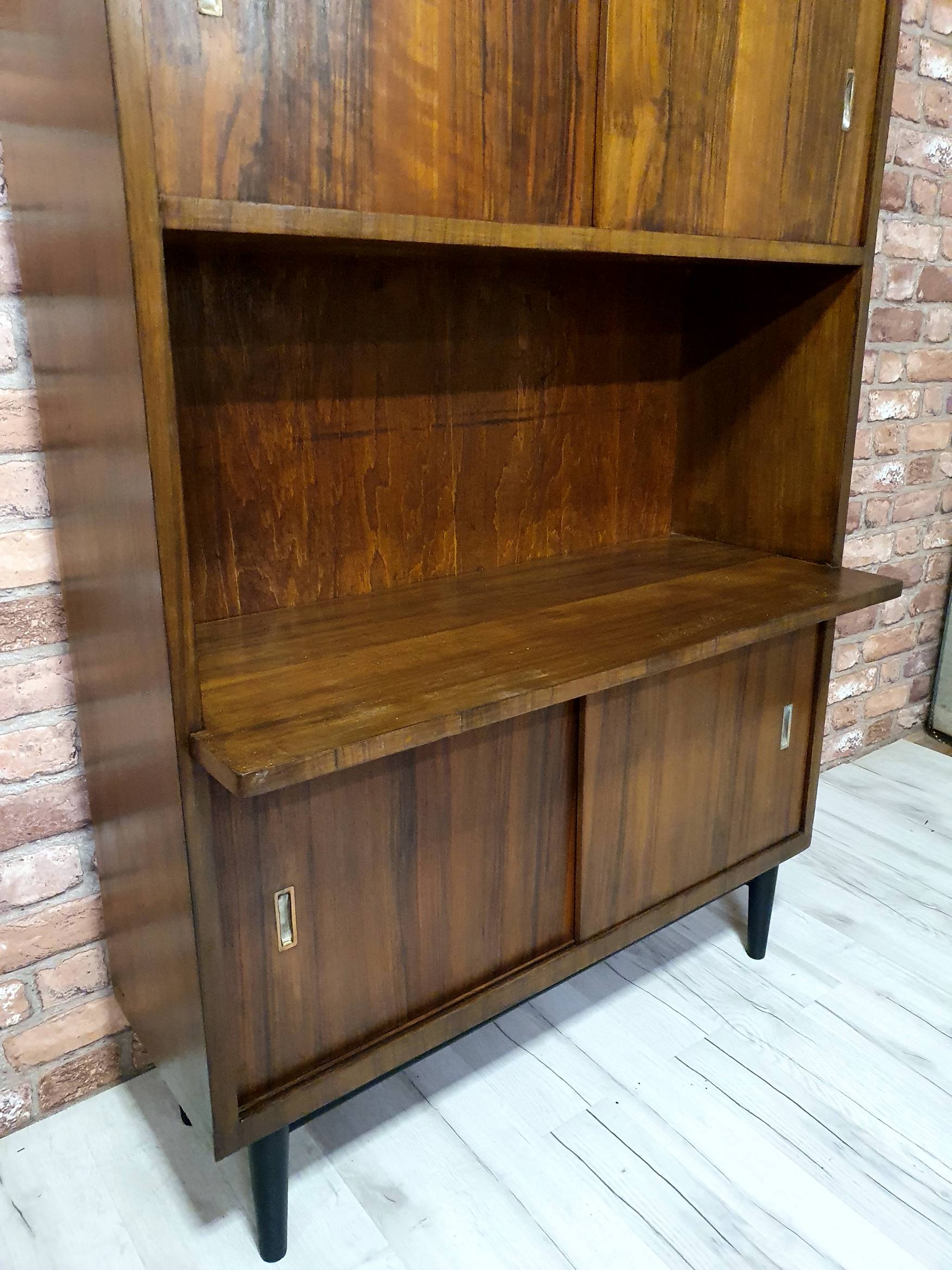 Bibliothèque rénovée vitrine années 1960 rétro vintage, Polska