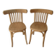 Paire de chaises bistrot en bois brut