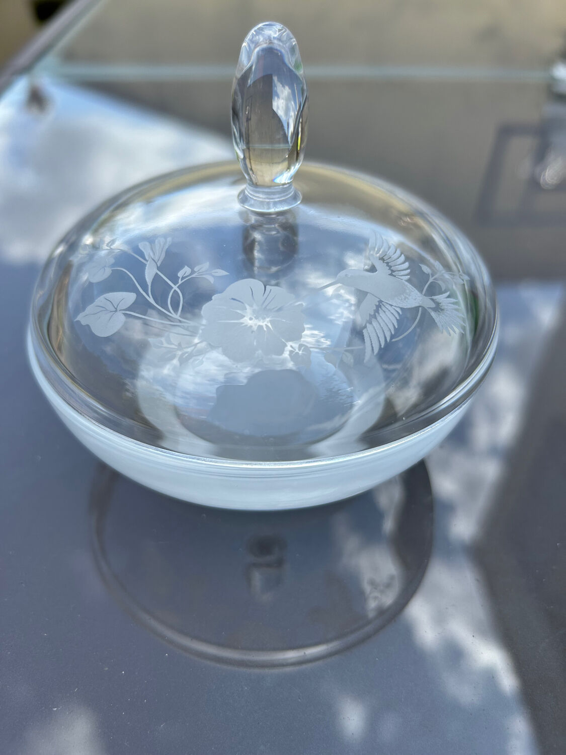 Crystal bonbonnière bird decoration