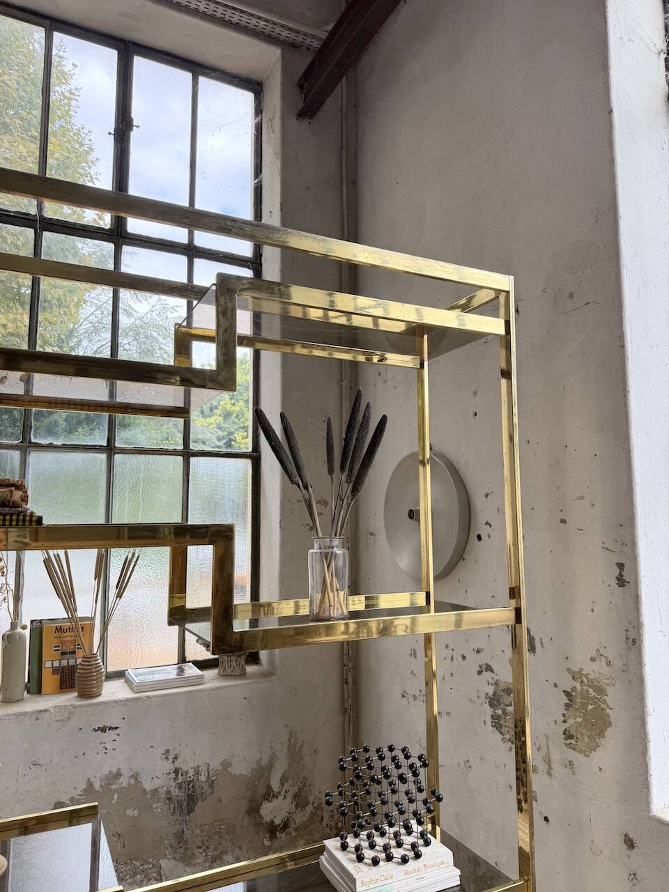 Brass shelf 1970 Belgo Chrom regency