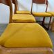Set of 7 Baumann sled chairs in wood and mustard yellow fabric, 1960s