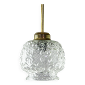 Mid-Century Italian Glass and Brass Pendant Lamp, 1960s