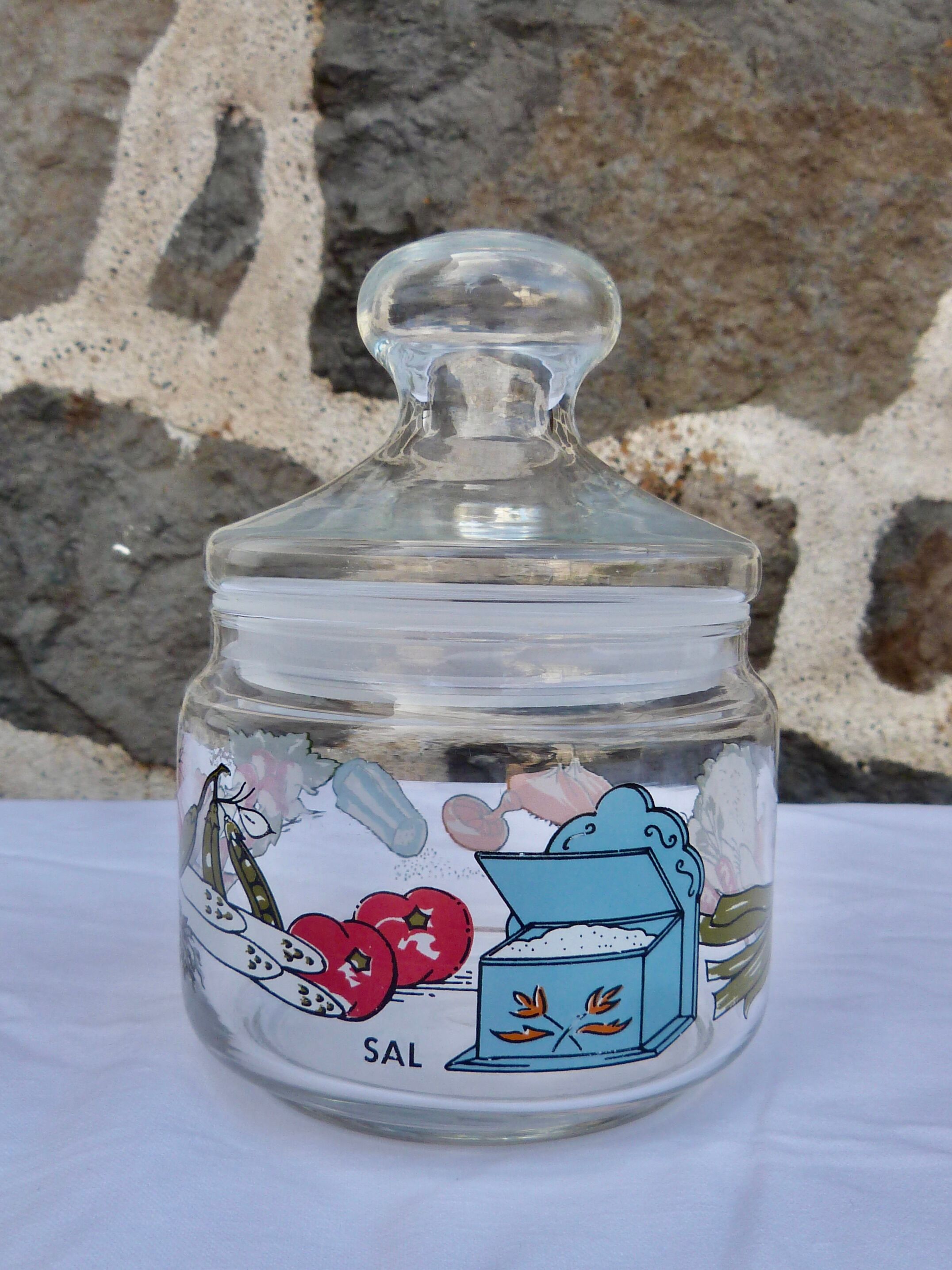 Set of 5 glass spice jars