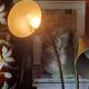 Designer desk lamp in gold metal 2 flexible arms from the 70s