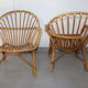 2 fauteuils rotin adulte 1960