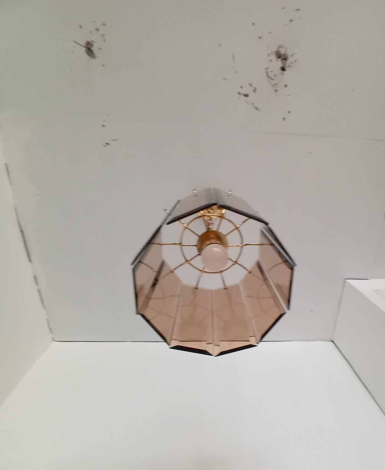 50s/60s pendant light in gold metal