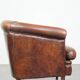 Cognac-colored sheepskin leather club chair