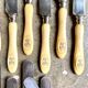 17 knives in steel, silver and monogrammed bone JE, late nineteenth century