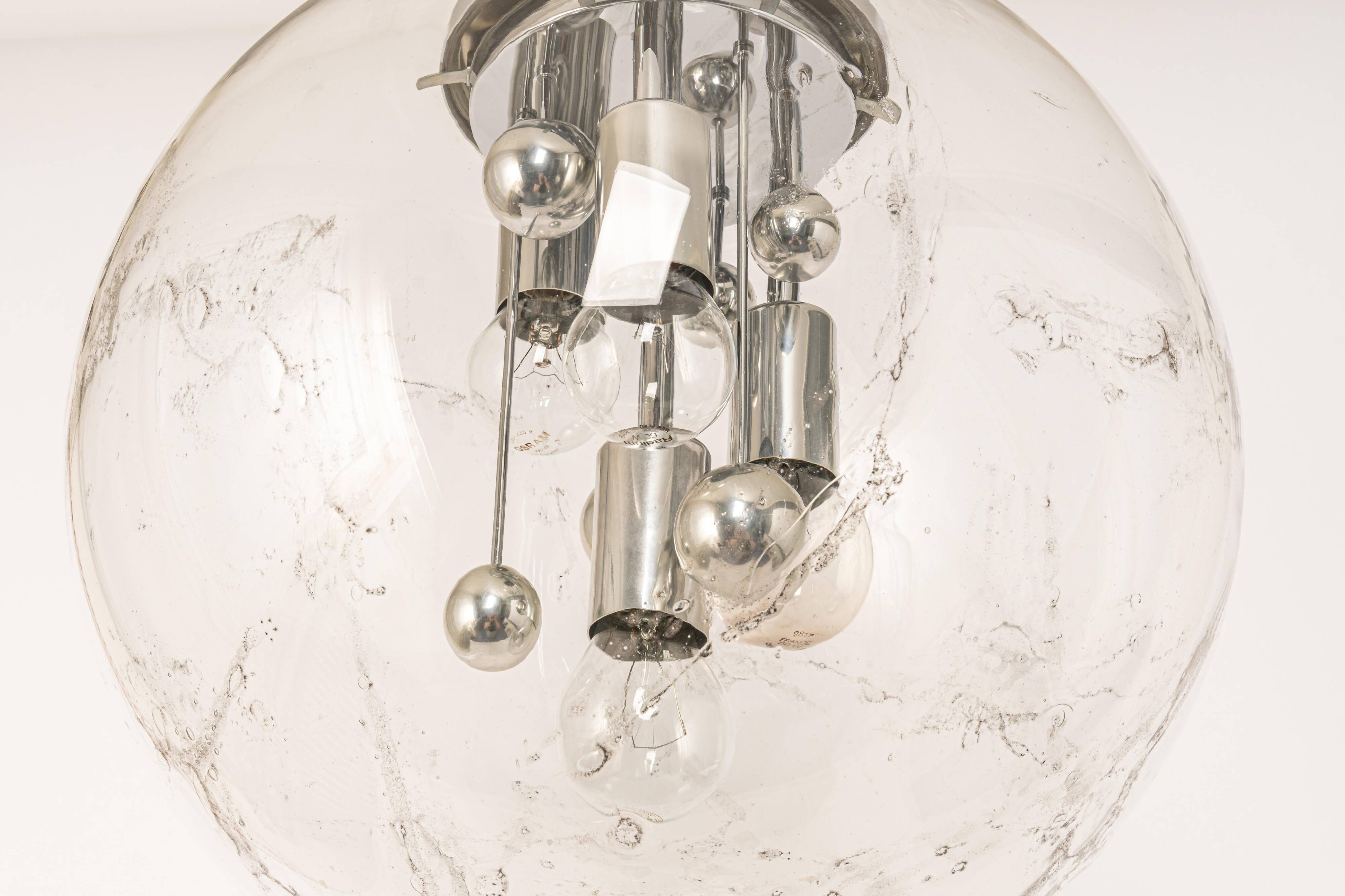 Large Sputnik ball pendant by Doria, Germany, 1970s.