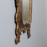 Antique lacquered wooden mirror, Italy, late 19th century.