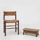 Charming wooden rustic church stool, France ca. 1900