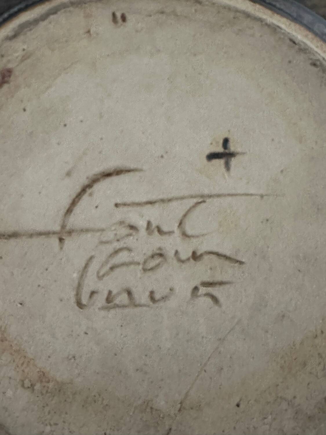 Enameled stoneware candle holder