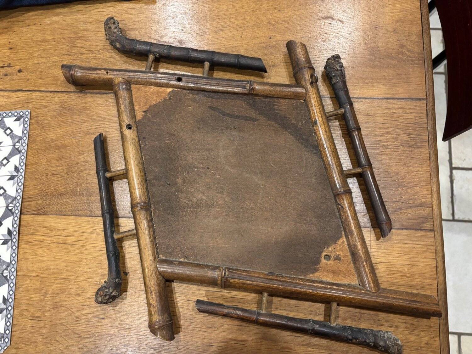 Bevelled Bamboo Wall Mirror Japonisme Belle Époque