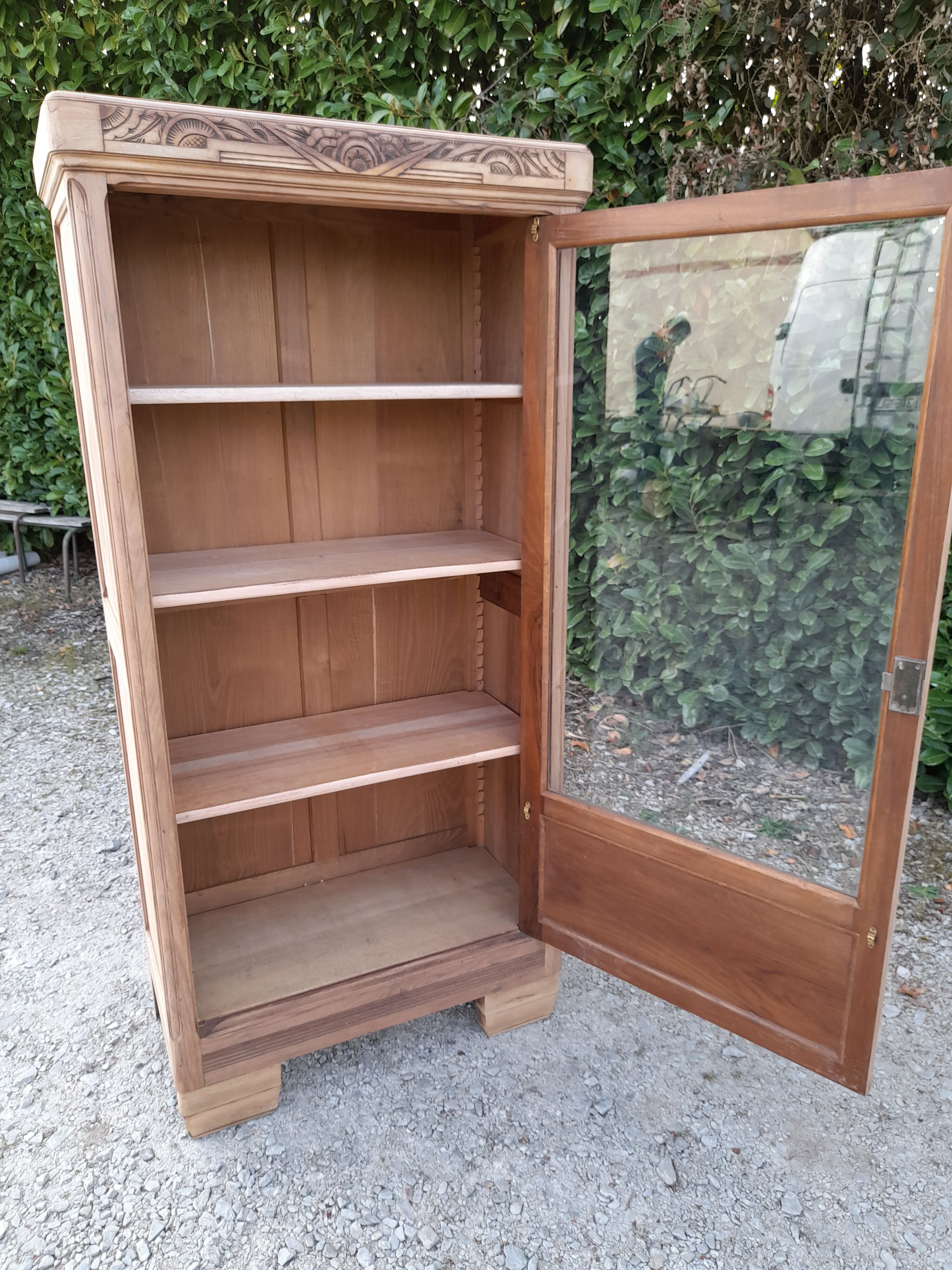 Showcase art deco wardrobe Parisian wood raw walnut