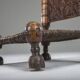 Early 20th century handmade low cedar chair, Nuristan, 1890s