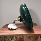 Tilting wall light in green opaline and ceramic