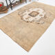 Brown and beige wool oushak rug 286x181cm