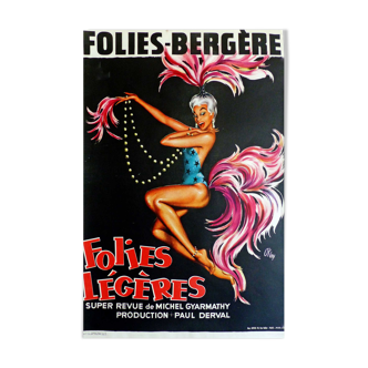 Original poster cabaret Folies Bergeres folies légère Paris Okley 1949