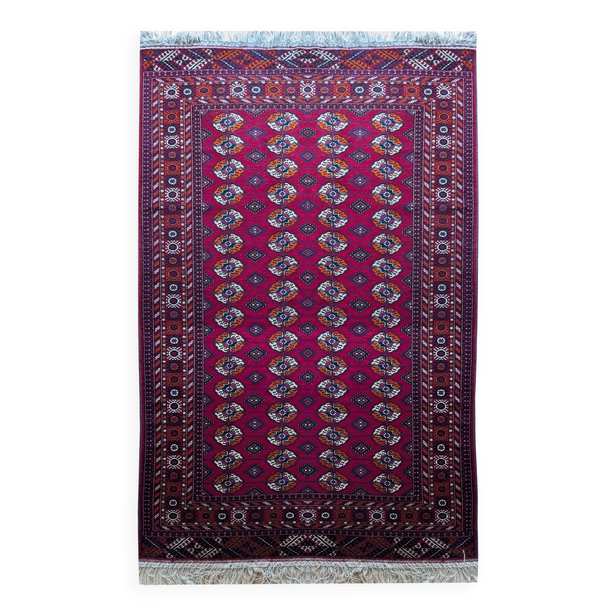 Turkmen Bukhara Oriental Rug: 2.70 X 1.65 Meters
