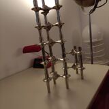 Set of modular Nagel candlesticks from the 1970s + 7 vintage candles