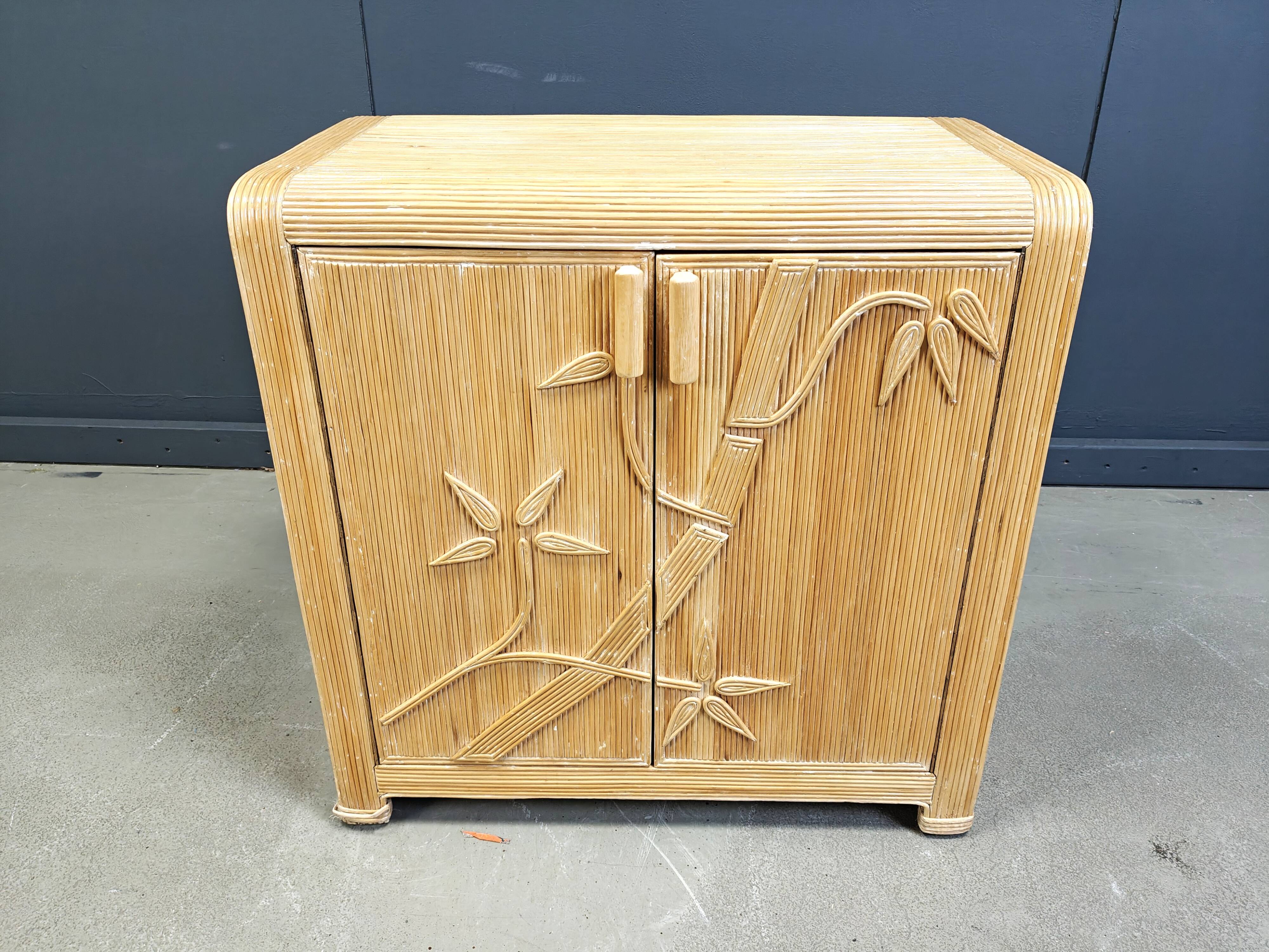 Vintage tropical split reed cabinet, 1970s
