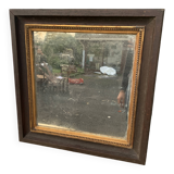 Antique rectangular mirror, carved frame