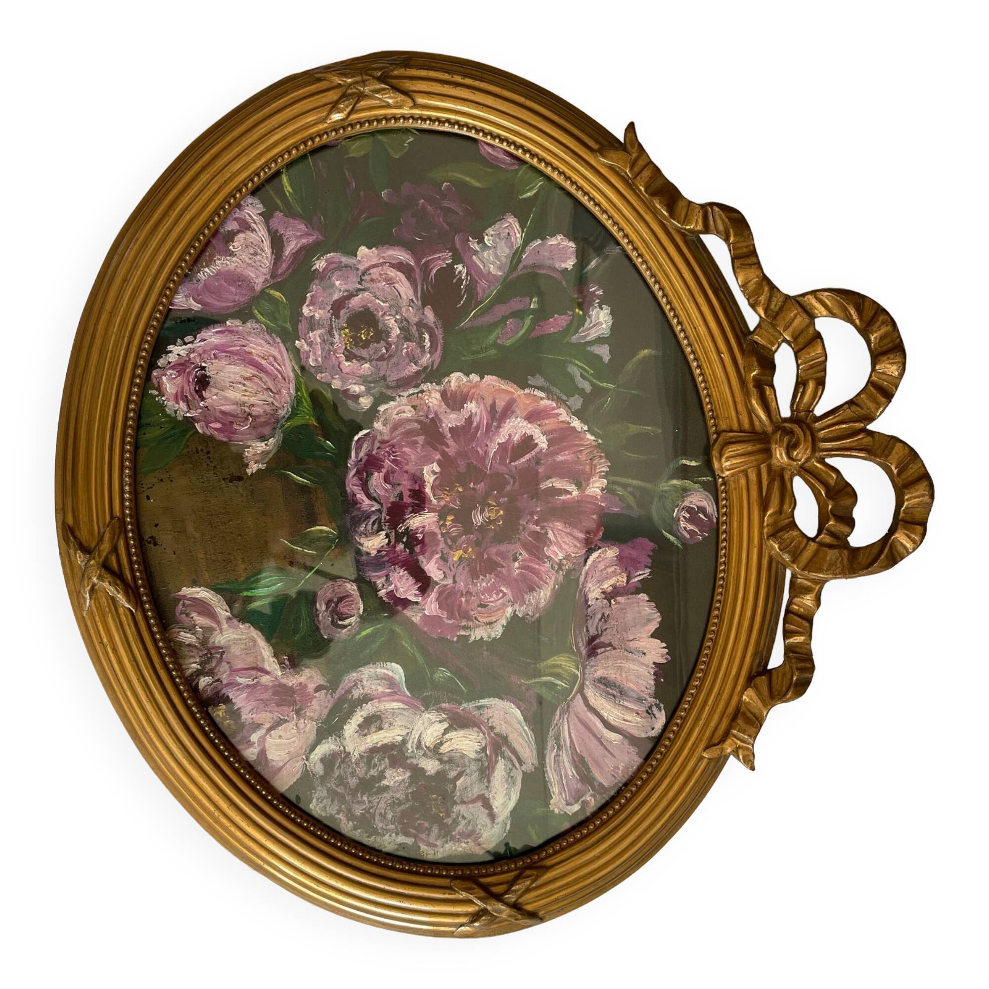 Oval flowery painting