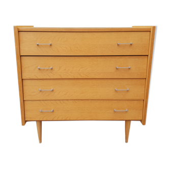 Chest of drawers in light oak 1960