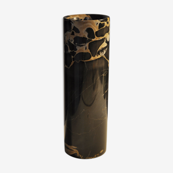 Black marble roller vase