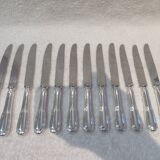 12 Christofle Chinon silver plated dessert knives, 19.7cm