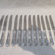 12 Christofle Chinon silver plated dessert knives, 19.7cm
