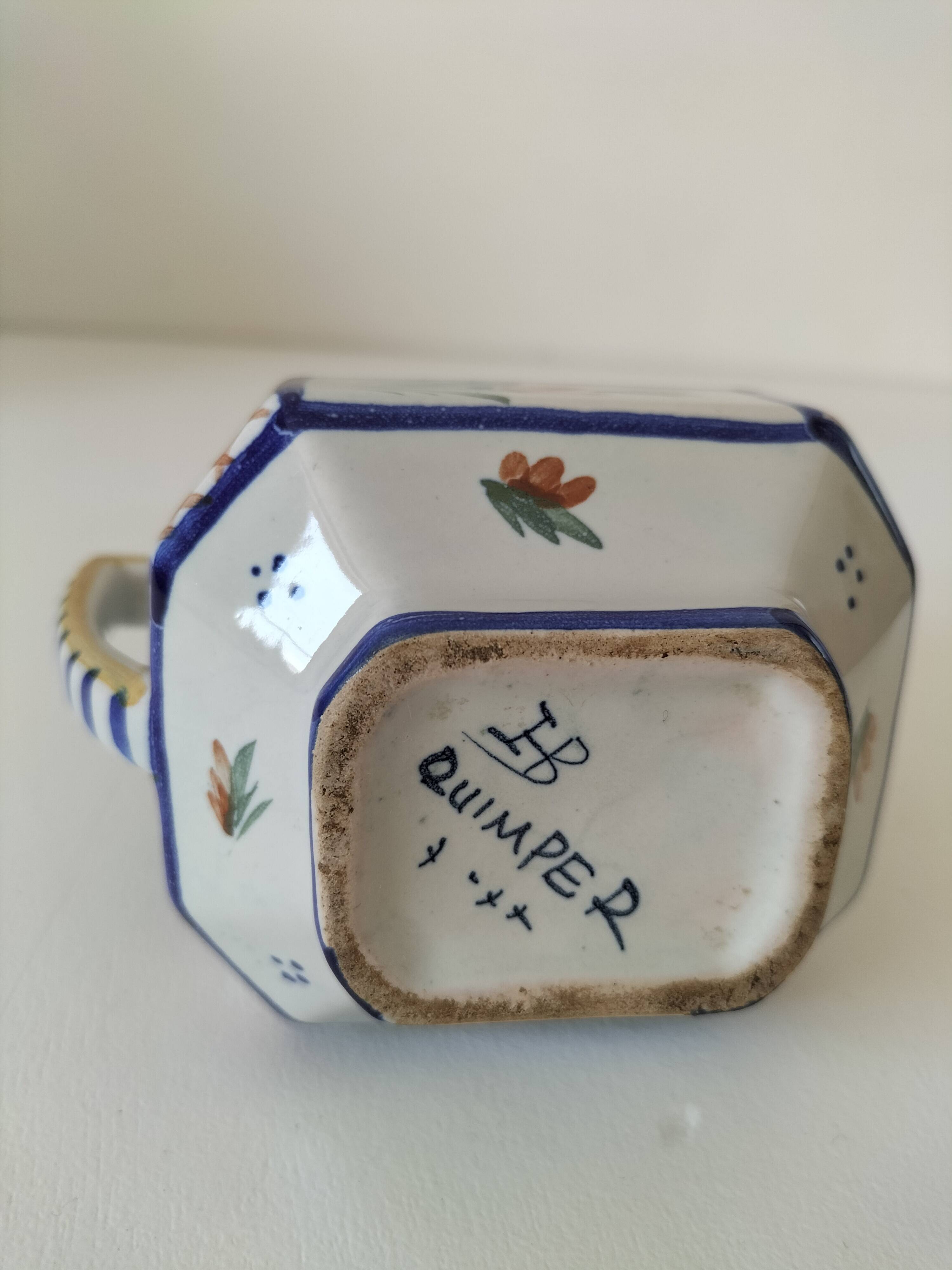 HB Quimper creamer – traditional Breton decor, hand-painted