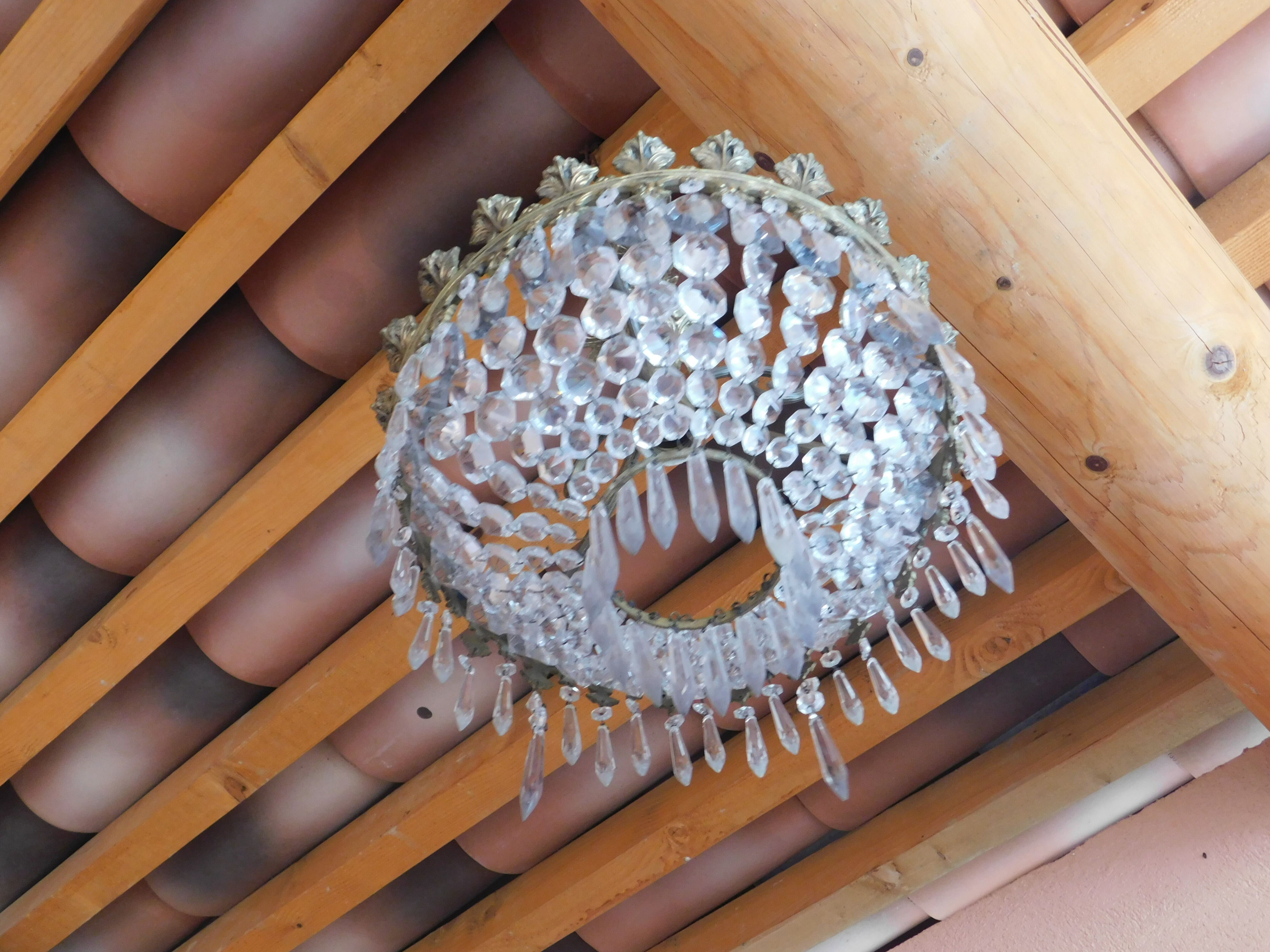 Plafonnier lustre pampilles ø 34 cm