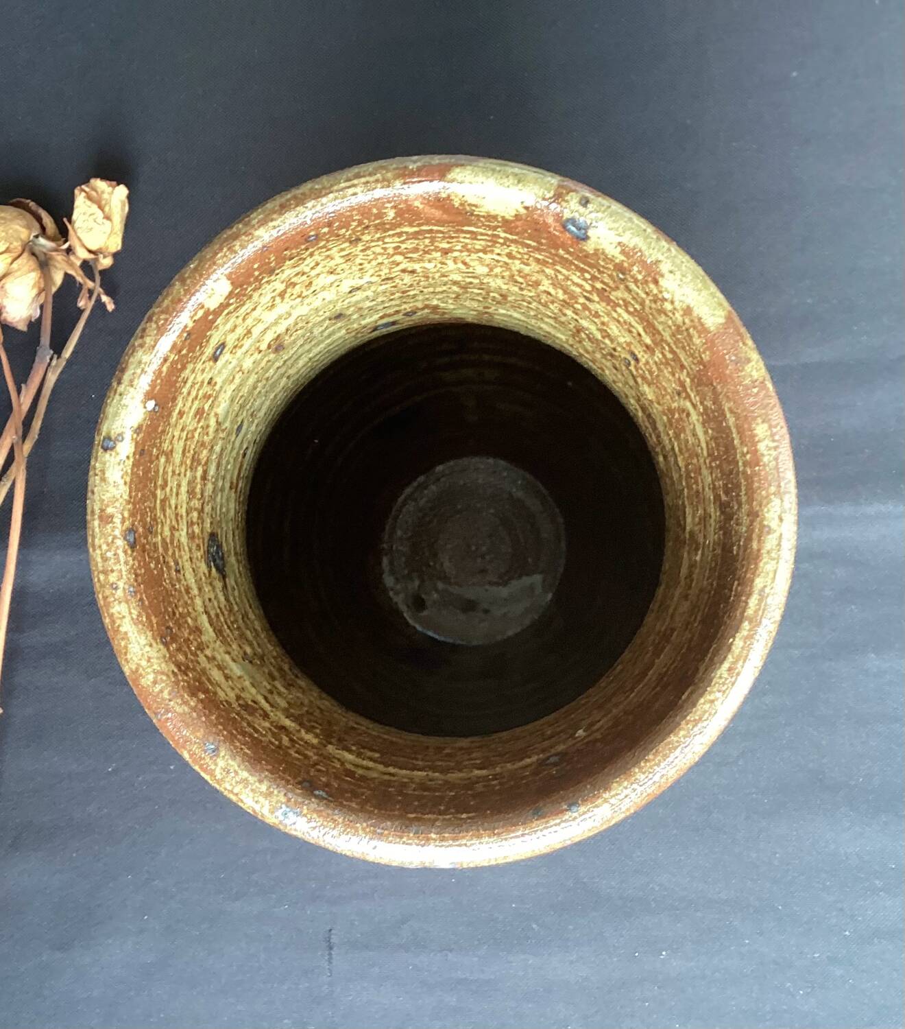 Large pyrite stoneware vase