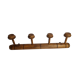 Old wall-mounted portmanteau, 4 patères, in turned wood, 52 cm