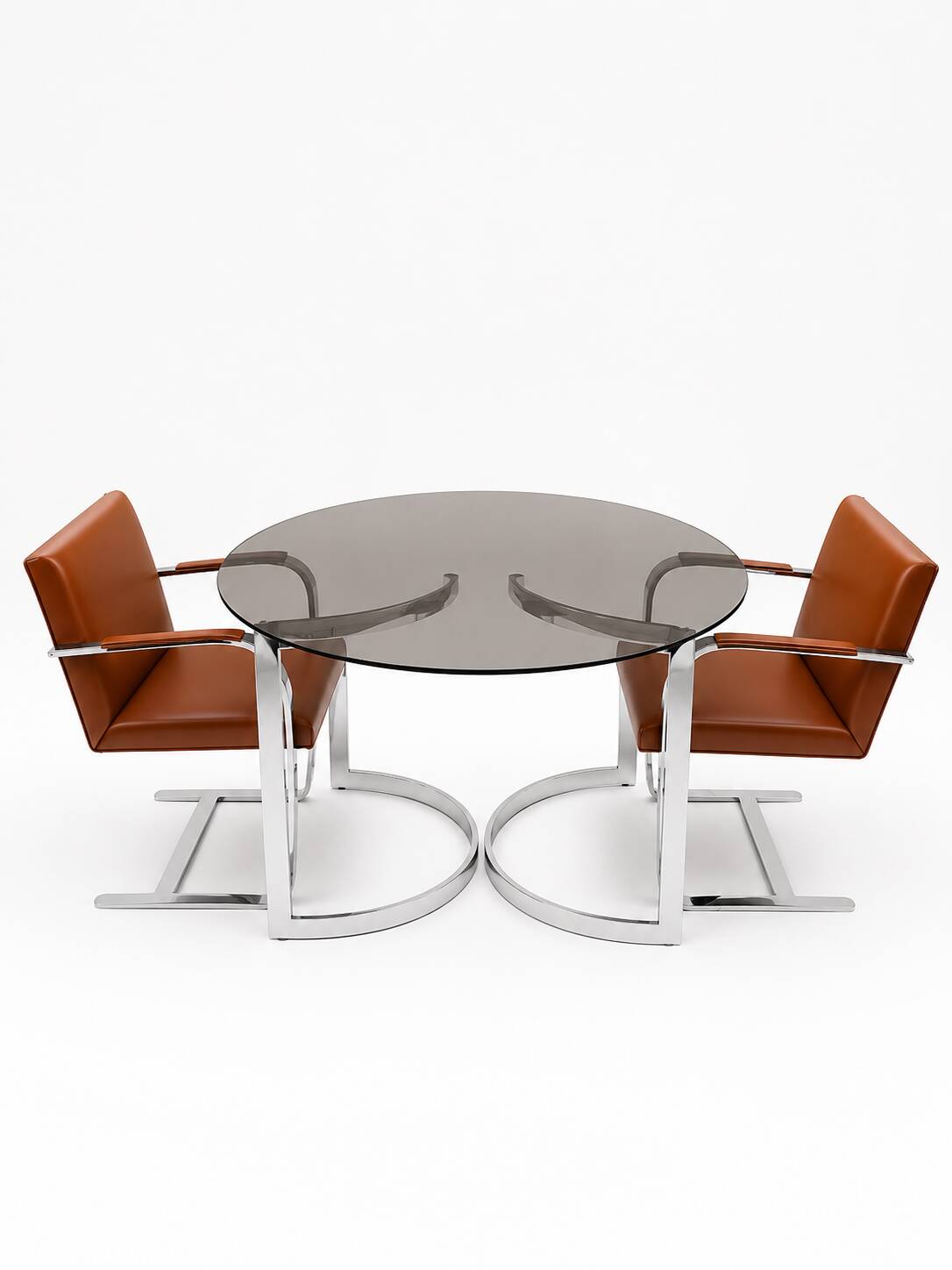 Table verre fumé design vittorio introini