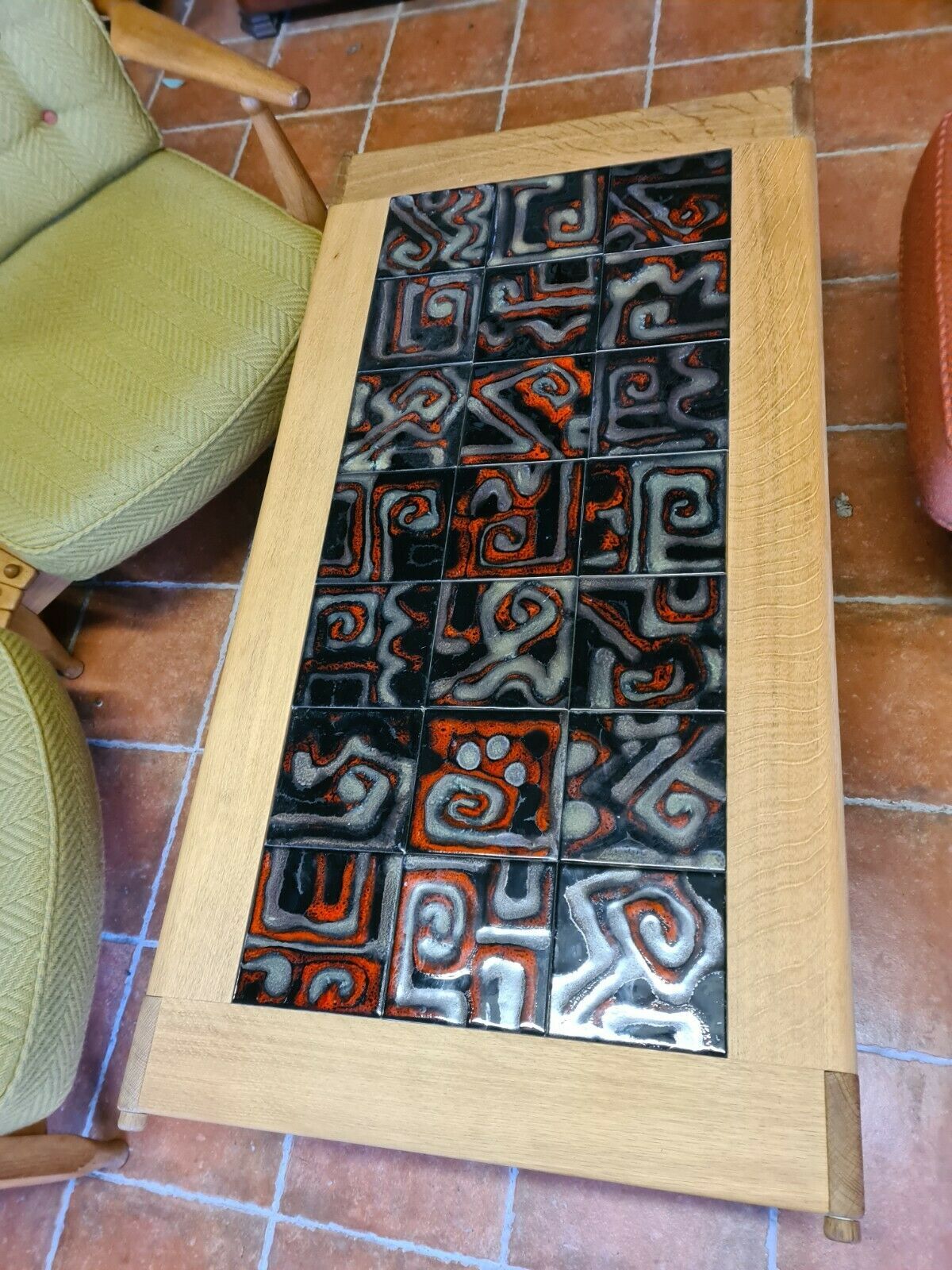 vintage modular table in oak GILLERME and CHAMBRON