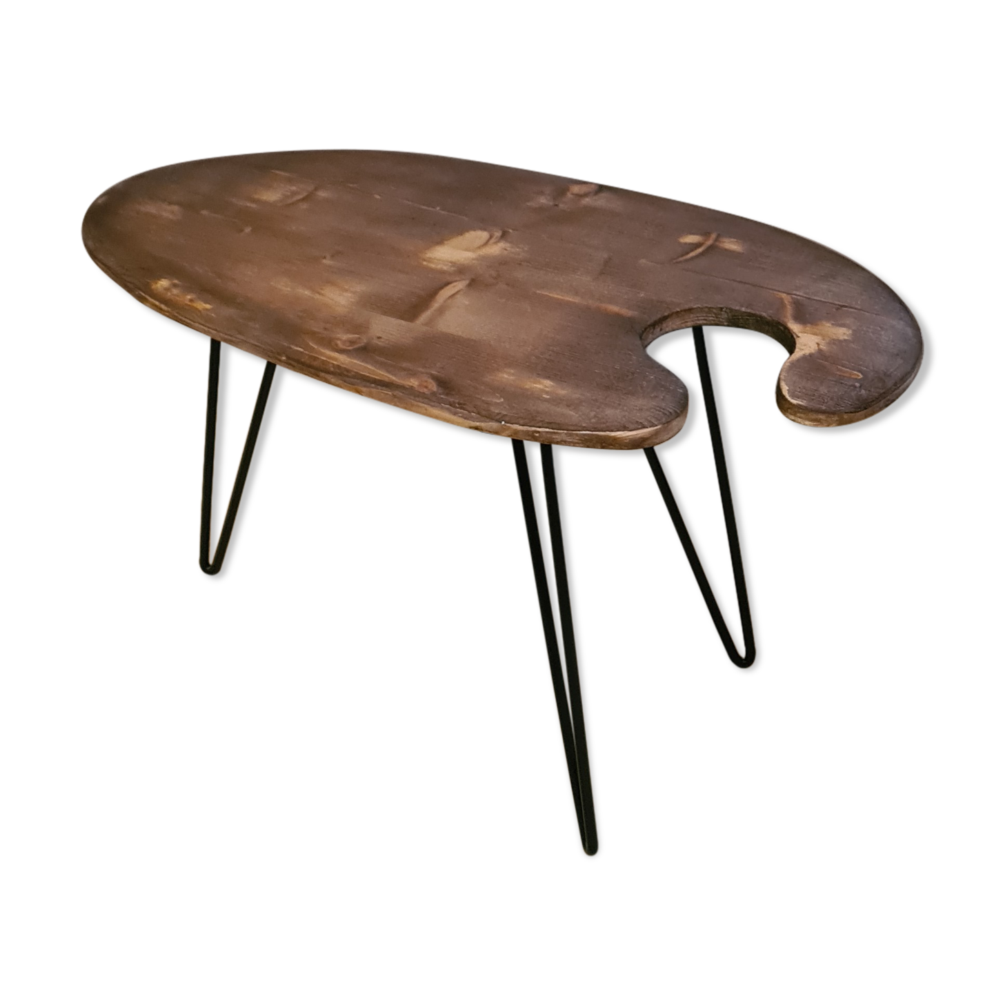 Coffee table in shape of painter's palette