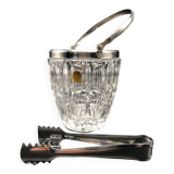 Crystal ice bucket and tongs