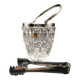 Crystal ice bucket and tongs