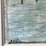 Tableau Marine. Original pastel signed by Henri Reiter. Port Normandie.