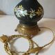 Antique painted ceramic and gilded metal lamp – 1950s/1960s