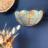 Mother-of-pearl and brass wall lamp