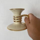 Charming cream and gold thumb candle holder, 1950s