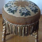 Tabouret de piano/pouf en bois doré